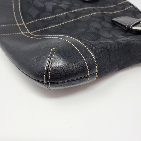 Coach Signature3574 Women's Crossbody Shoulder Canvas Genuine Leather Bl… - Picture 12 of 16